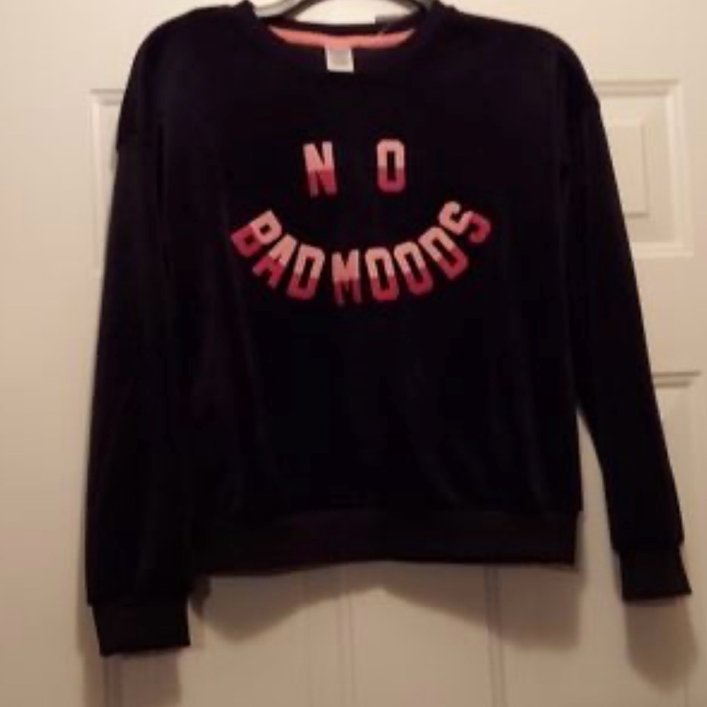 Black Sweatshirt with Red Lettering